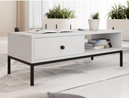 Salontafel TUZARI 1 lade 90 cm wit