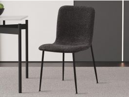 Stoel ALIBABA bouclé stof donkergrijs 