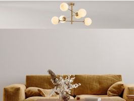 Hanglamp ARGOS 6 lampen goud 