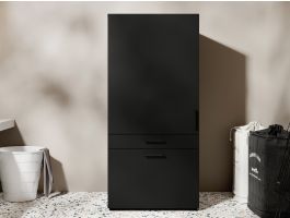 Kast voor wasruimte WASHING 1 deur 2 lades zwart