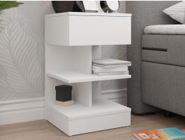 Nachtkastje OBENA 1 lade 2 legplanken wit