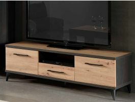 TV-meubel LODU 2 deuren en 1 lade carbon/marine hout 