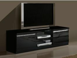 Tv-meubel REBECCA 2 deuren hoogglans zwart