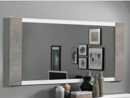 Rechthoekige spiegel RANDY 170 cm beton/wit