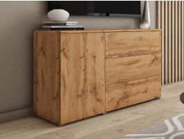 Dressoir DUBAI 1 deur 3 lades wotan eik