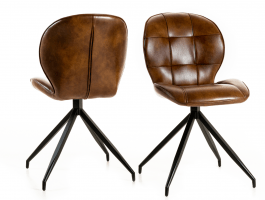 Set van 2 stoelen LENO cognac 
