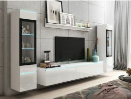 Tv-meubel set VITTORIO 6 deuren hoogglans wit zonder verlichting