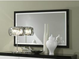 Spiegel ROMEO 140 cm hoogglans zwart/hoogglans wit