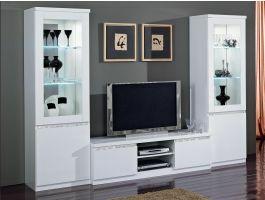 Tv-meubel set REBECCA hoogglans wit met verlichting