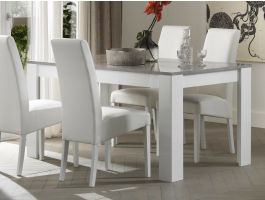 Eettafel MADONNA rechthoekig 190 cm hoogglans wit/hoogglans beton