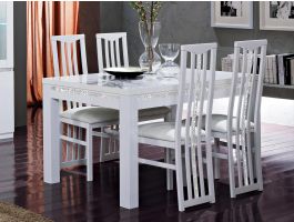 Eettafel REBECCA 160 cm hoogglans wit