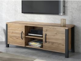 Tv-meubel OLIANNE 2 deuren appenzeller sparren/zwart