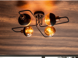 Plafondlamp ANNOROU 4 lampen zwart