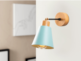 Wandlamp MANORIA 1 lamp lichtblauw