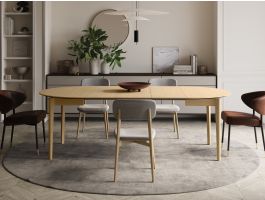 Verlengbare eettafel PLOTY 120>240 cm lichte eik