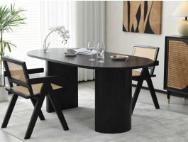 Ovale eettafel LUNARA 180 cm zwart eik