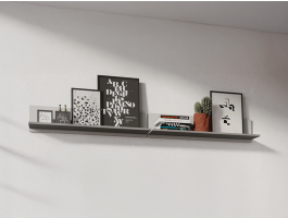 Wandplank PIKA 90 cm grafiet/lichtgrijs