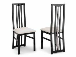 Lot van 2 stoelen REBECCA hoogglans zwart/hoogglans wit