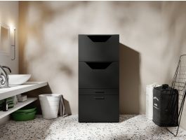 Kast voor wasgoed WASHING 2 deuren 2 lades zwart