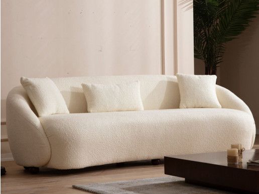 Zetel NETPUNO 3 plaatsen bouclé stof crème 