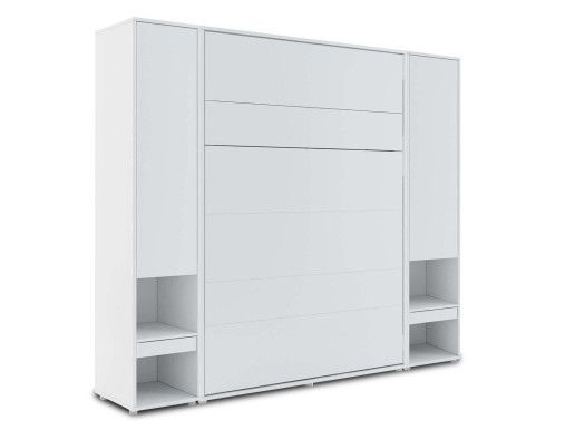 Opklapbed CONCEPTION PRO 140x200 cm mat wit (verticaal) met kasten