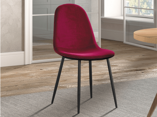 Stoel BOYA fluweel bordeaux