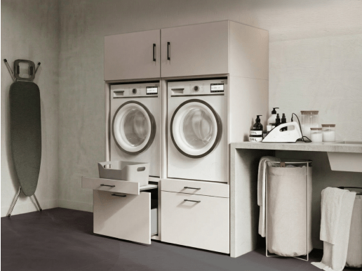Kast WASHING 2 machines naast elkaar kasjmier met 2 opzetkasten