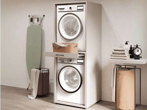 Wasmachinekast WASHING 2 machines boven elkaar MEDIUM kasjmier