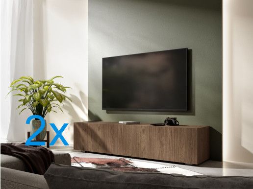 Tv-meubel KINGSTON 2 klapdeuren 280 cm walnoot