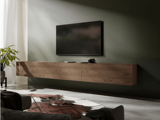 Tv-meubel KINGSTON 2 klapdeuren 245 cm walnoot