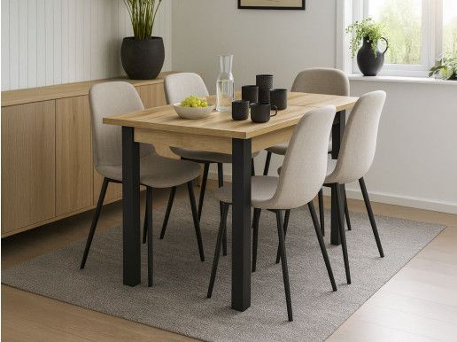 Verlengbare eettafel OLIANNE 130>175 cm natuurlijke eik