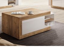 Salontafel SINO 1 deur eik/hoogglans wit 