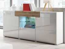 Dressoir TORERO 3 deuren 1 lade sanremo/hoogglans wit