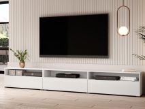 Tv-meubel BABEL II 3 deuren 3 vakken wit/hoogglans wit zonder salontafel