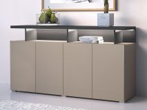 Dressoir SERRIE 4 deuren antraciet/taupe