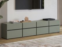 Tv-meubel CROSSAIR 4 klapdeuren 4 lades groen