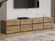 Tv-meubel CROSSAIR 4 klapdeuren 4 lades wotan eik 