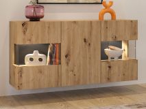 Dressoir AVATAR 3 deuren artisan eik met led 