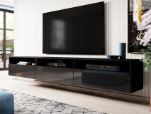Tv-meubel BABEL II 3 deuren 3 vakken hoogglans zwart/zwart zonder salontafel