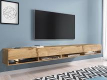 TV-meubel ACAPULCO 4 klapdeuren 280 cm wotan eik met led