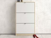 Schoenenkast SHANA 3 deuren wit/eik 