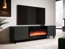 Tv-meubel met haard VEGAS 2 deuren grijs 