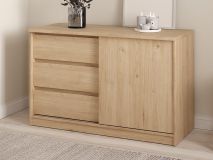 Commode NARIBA 1 deur 3 lades jackson eik