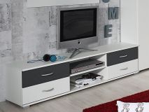 TV-meubel NOOBA 4 lades 2 vakken wit/grijs metaal
