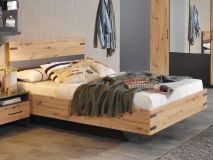 Tweepersoonsbed BUTTO 140x200 cm artisan eik/metaalgrijs
