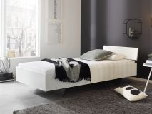 Bed IXANA 90x200 cm alpine wit met hoofdeinde