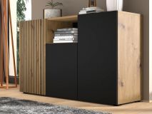 Dressoir ORISA 3 deuren artisan eik/zwart