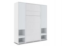 Opklapbed CONCEPTION PRO 90x200 cm mat wit (verticaal) met kasten met matras