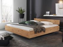 Bed IXANA 180x200 cm artisan eik met hoofdeinde met matras met lattenbodem