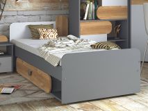 Eenpersoonsbed CARINO 80x195 cm grafiet 